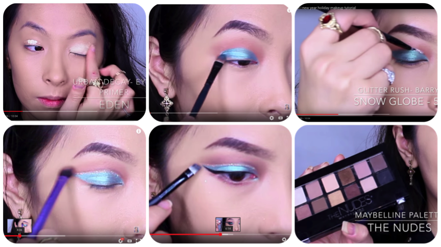 Screenshots of makeup tip vide