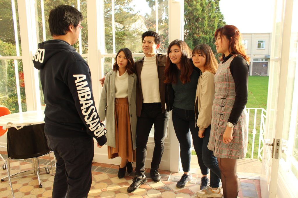 Student Ambassador Ranggada talking to students