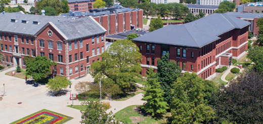 Aerial view of Illinois State University campus