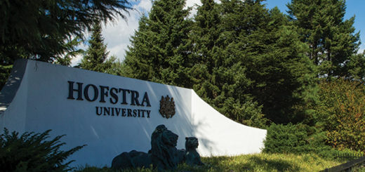Sign at entrance to Hofstra University