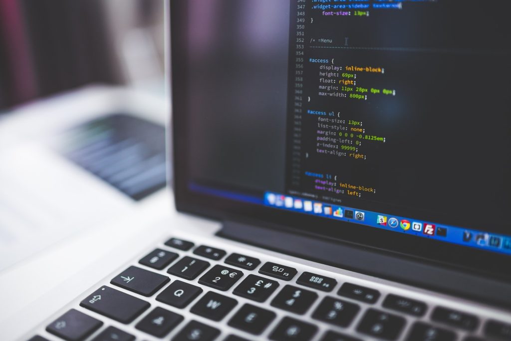 Computer code on a laptop screen